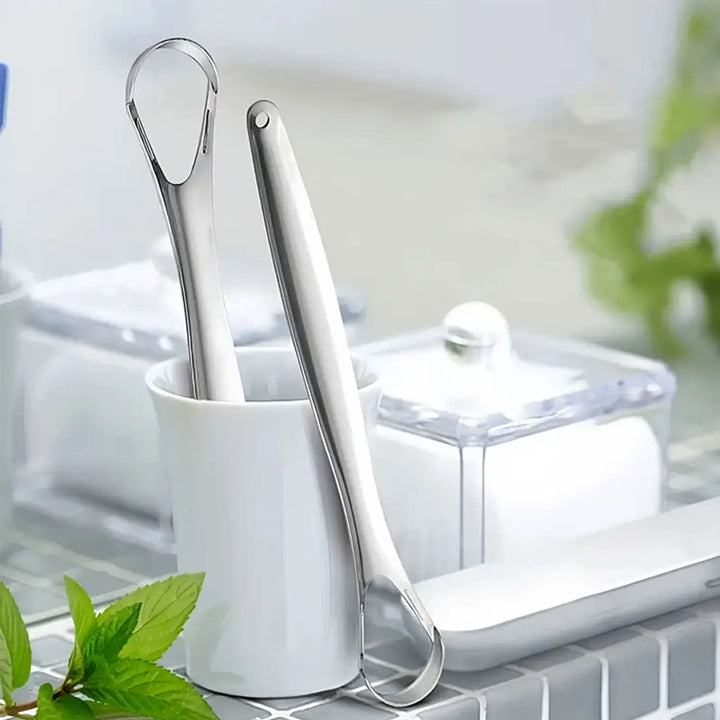 Metal Tongue Scraper Cleaner for Adults & Kids
