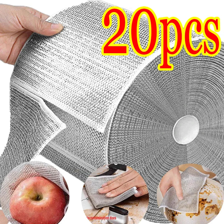 Reusable Metal Mesh Cleaning Cloth – Quick-Dry Microfiber Scrubber for Pots, Pans & Stovetops