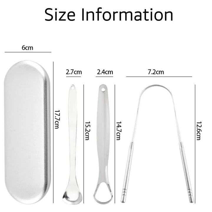 Metal Tongue Scraper Cleaner for Adults & Kids