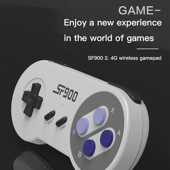 SF900 Retro Game Console – 5000 Built-in Games, HDMI Output, Wireless Controllers, SNES Style