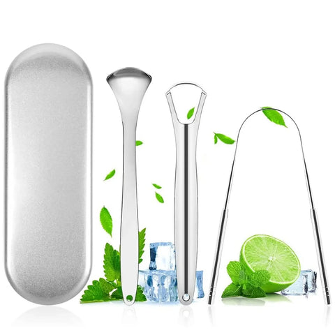 Metal Tongue Scraper Cleaner for Adults & Kids