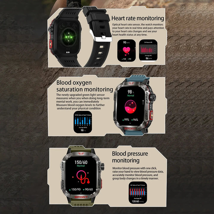 Outdoor Smartwatch with Fitness Tracker & Bluetooth Calls